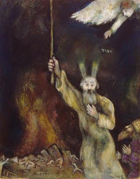 moses - Moses spreads the darkness over Egypt contemporary Marc Chagall